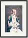 Black Framed/Matted Print 17x23, Old Man with a Fan