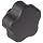 DimcoGray Black Thermoplastic 5 Lobe Fluted Soft Feel Knob Female, Brass Insert: 5/16-18" Thread x 5/8" Depth, 2" Diameter x 1-3/8" Height x 3/4" Hub Dia x 33/64" Hub Length (Pack of 10)