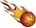 Wallmonkeys Peel and Stick Wall Decals - Flaming Basketball Vector Clip Art - Removable Graphic