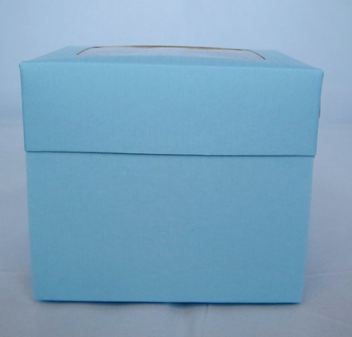 Single Powder Blue Cupcake Boxes with Window pack of 10