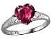 Tommaso Design(tm) Heart Shape 8mm Lab Created Ruby and Genuine Diamond Engagement Promise Ring
