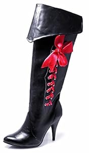 Black Pirate Boots Costume Shoes - Size 9