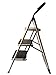 StepUp Heavy Duty Steel Reinforced Folding 3 Step Ladder Stool - 330 lbs Capacity