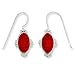Sterling Silver Carved Oval Cinnabar Earrings by Sajen