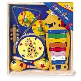 6 Piece Music Tambourine Xylophone Maracas Cymbal triangle