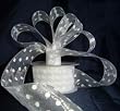 Organza Polka Dot Ribbon - 1 1/2"- White/White Dots - 25 Yards (75 Ft)