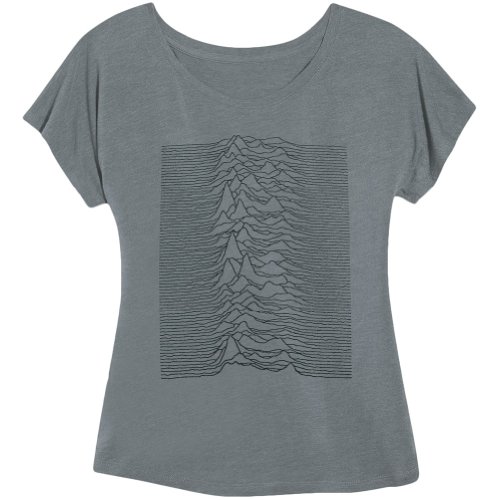 Joy Division Unknown Pleasures Heathered Gray Women’s Dolman Shirt (Medium)