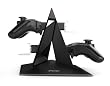 KONNET PS3 Power Pyramid Charger, Charging and Storage Dock / Tower / Kit / Stand for Four Game Controllers / Consoles - Black