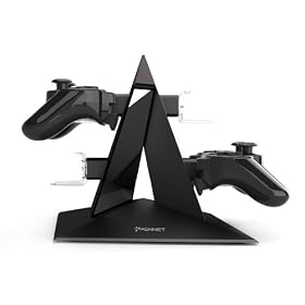 KONNET PS3 Power Pyramid Charger, Charging and Storage Dock / Tower / Kit / Stand for Four Game Controllers / Consoles - Black