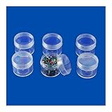 6pc Bead Jar Storage Set - Screw-On Tops - 1-1/2"D x 1-3/4"H - Clear Acrylic