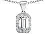 3.63 cttw And Genuine Emerald Cut White Topaz Pendant in 925 Sterling Silver