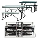 Palm Springs Foldable Table and Benches Picnic Set White