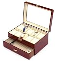 Storage Chest For Watches, Pens And Cuff Links Burlwood Finish