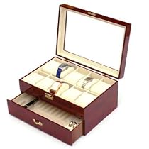 Storage Chest For Watches, Pens And Cuff Links Burlwood Finish