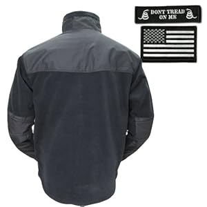 Condor Tac-Jacket (Black-Med) & USA Flag & Dont Tread Patch - 3 Item-Bundle