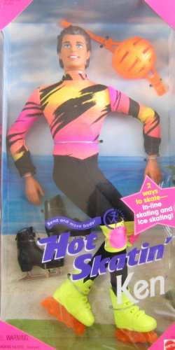 41QZnbaMcsL Barbie Hot Skatin KEN Doll   In Line & Ice Skating (1994)
