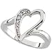18K White Gold Diamond Heart Shaped Ring - 0.05 Ct.