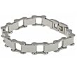 Stainless Steel Bracelet with bicycle chain style links and high polish- Length: 8"/Width: 11mm