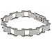 Stainless Steel Bracelet with bicycle chain style links and high polish- Length: 8"/Width: 11mm