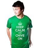 Textual Tees Keep Calm and Chive on Graphic T-Shirt Funny Unisex