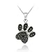 Sterling Silver Black Diamond Accent Paw Print title=