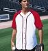 Colorblocked Baseball Jersey with Braided Trim