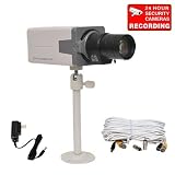 VideoSecu 700TVL 1/3" SONY Effio Color CCD Outdoor Day Night Vision Security Camera Weatherproof CCTV Surveillance Camera with 6-60mm Varifocal Lens, Power Supply, Camera Bracket, Extension Cable and Free warning sticker CHT