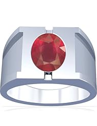 Platinum Oval Cut Ruby Solitaire Ring