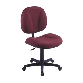 Armless Desk Chair - Superchair - Wine (Wine) (35H x 21W x 23D) by OFM, Inc