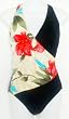 Marsol Missy 1PC Surplice Wrap Swimsuit Black/Tan Floral Sizes 38(14) - 42(18)
