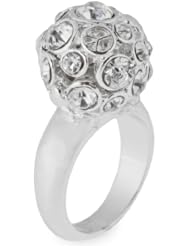 Womens Silver Tone Crystal Encrusted Ring