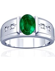 Platinum Oval Cut Emerald Solitaire Ring