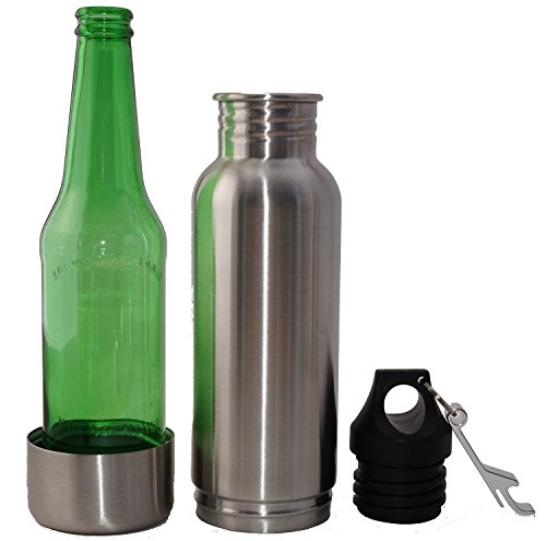 Bottle Armour Stainless Steel Bottle Koozie Insulator with Bottle Opener