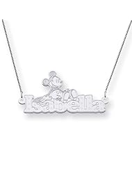 Personalized Mickey Mouse Name Pendant, Sterling Silver