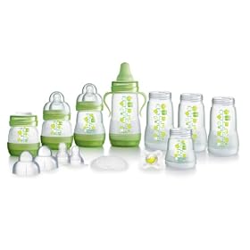 MAM Self-Sterilising Anti-Colic Bottle Starter Set (Green)