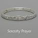 Womens Silver Tone Bracelet, Side Cross (Sideways) Religous with Serenity Prayer and Fish Outline