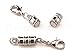 CleverDelights Magnetic Jewelry Clasps - 8 Sets - Barrel Style + Lobster Clasp - Silver Color - Clasp Converter