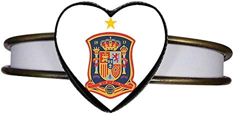 GiftJewelryShop Bronze Retro Style UEFA Euro Spain national soccer team Heart Cuff Bangle Bracelet