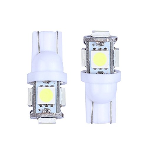LLCJ 2 x Super Bright 194 168 2825 T10 5-SMD White 5050 LED Car Lights Bulb