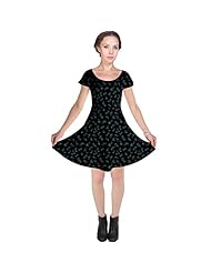 General Print Polyester/Spandex Cap Sleeves Feathers Stretchy  Dress