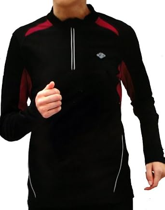 Click here to buy Ladies Long Sleeve Reflective Zipper Mockneck Running Cycling Jersey by EuroBrand.