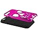 Asmyna Solid Skullcap Hybrid Protector Cover for iPhone 6 - Retail Packaging - Metallic Hot Pink/Black