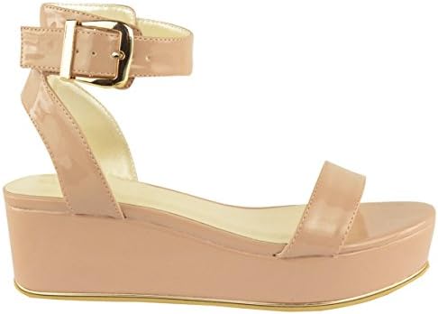 Fashion Thirsty Womens Low Wedge Heel Ankle Strap Summer Sandals Flatform Shoes Size 7