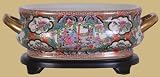Beautiful Unique Best Mother'sGift Idea - 17" Fine Ming Porcelain Foot Bath Planter - Rose Medallion