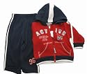 Baby Boys Tracksuit Set (Red Navy 2 Piece Set) (18-23 months)