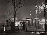 Night Time Coffee, London Art Poster Print, 7x5