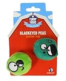 Image Romp! Funny Farms Black Eyed Peas Rattle Catnip Cat Toy, 2-Pack