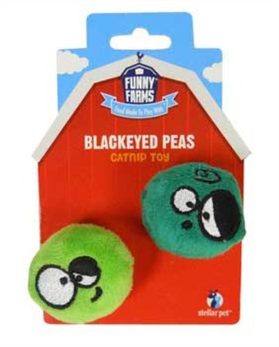 Detail image Romp! Funny Farms Black Eyed Peas Rattle Catnip Cat Toy, 2-Pack