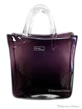 Amethyst Glass Handbag Purse Vase
