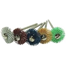 JoolTool 3M 5 Piece Deluxe Miniature Bristle Brush Kit Assembled with 3/32" Mandrel, 4 Ply, 9/16" Diameter